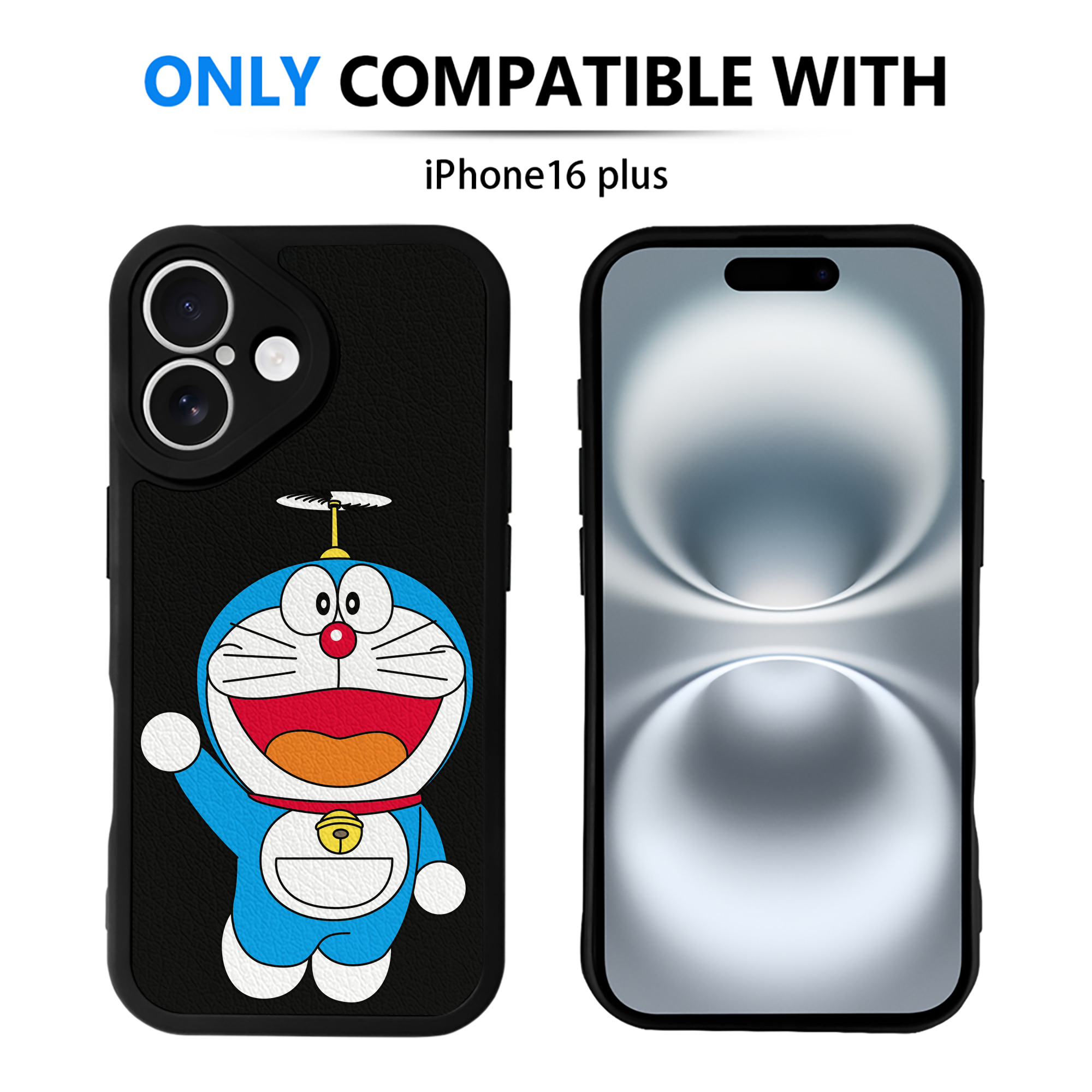 （画像用） ドラえもん Doraemon 【iPhone 16シリーズ対応】シリコンスマホケース（レザー調） 材質：シリコン